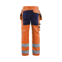 High Vis Werkbroek met stretch en gereedschapzakken