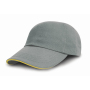 Brushed Cotton Drill Cap - Heather/Amber