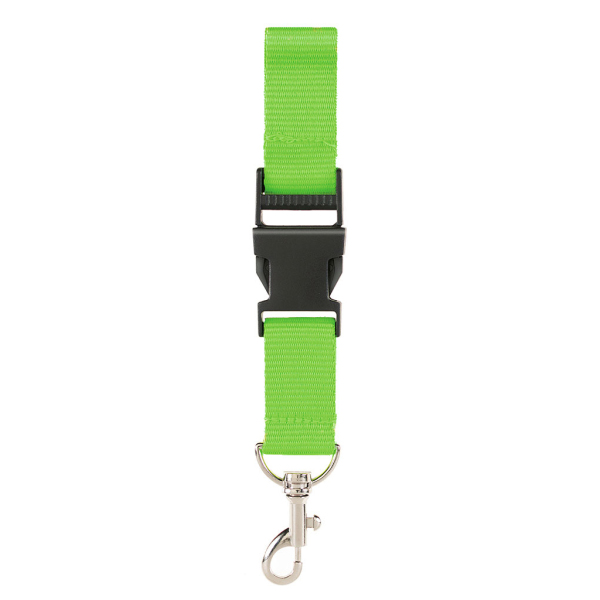 Onbedrukt Breed Keycord met buckle en safety clip - lichtgroen
