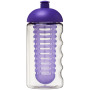 H2O Active® Bop 500 ml bidon en infuser met koepeldeksel - Transparant/Paars