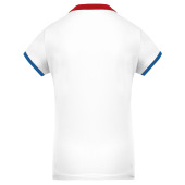 Dames-sportpolo White / Red / Sporty Royal Blue XS