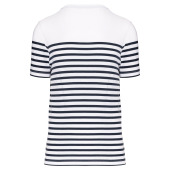 Marine-t-shirt ronde hals Bio heren White / Navy Stripes XXL