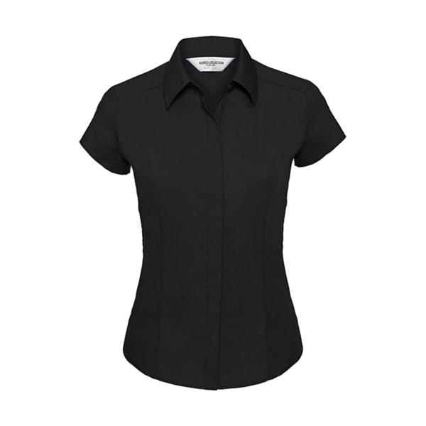 Ladies' Fitted Poplin Shirt - Black - M