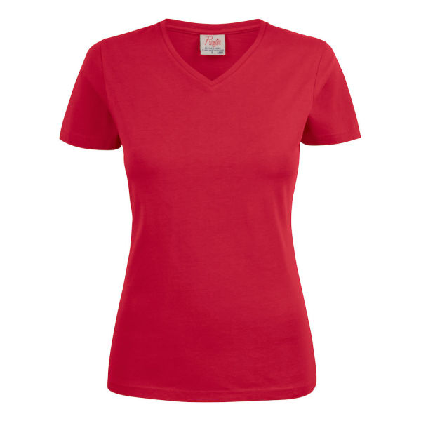 Printer Heavy V Lady T-shirt Red XS