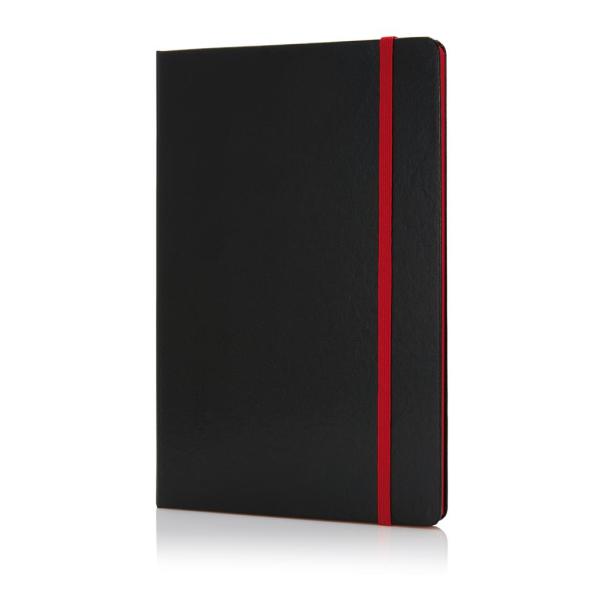 Luksus hardcover PU A5 notesbog med farvet kant
