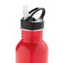 Deluxe RVS sportfles, rood