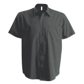 Heren non-iron micro sergé overhemd korte mouwen Zinc L