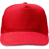 Polyester cap met 5 panelen met sandwich klep Polyester cap met 5 panelen met sandwich klep