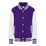 AWDis Kids Varsity Jacket, Purple/White, 9-11, Just Hoods