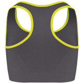 Naadloze sportbh Storm Grey / Fluorescent Yellow XL/XXL