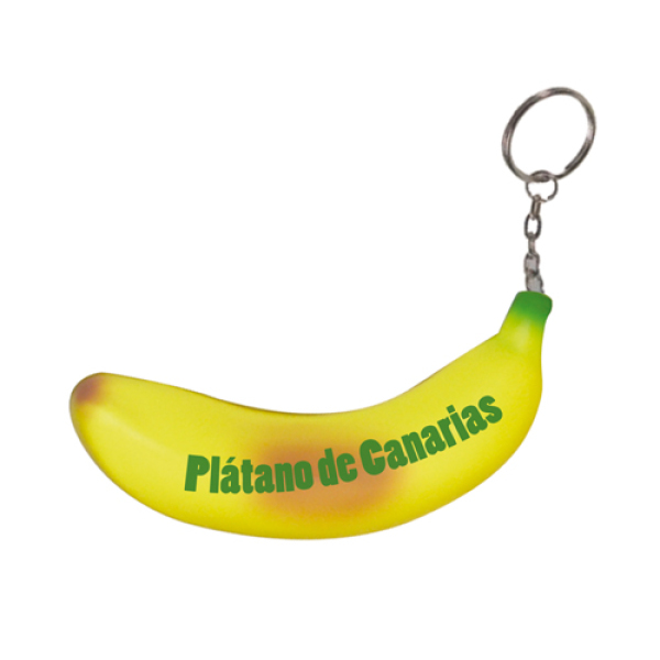 Anti-stress banaan sleutelhanger Geel