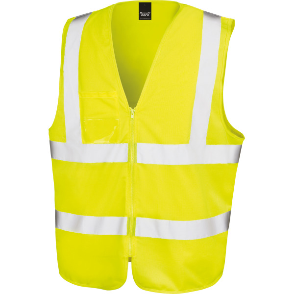 Core Zip ID Safety Tabard Fluorescent Yellow S/M