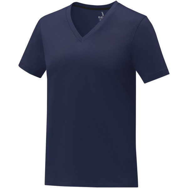 Somoto Dames T-shirt met V-hals en korte mouwen - Navy - XL