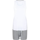 Ladies' Shorts Pyjama Set White / Heather Grey L