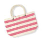 Nautical Beach Bag - Natural/Pink - One Size