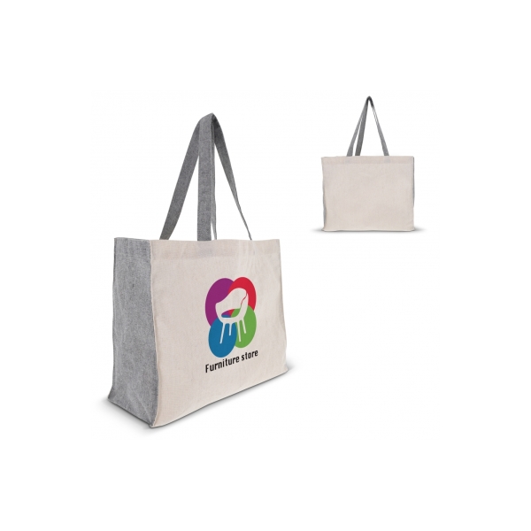 Shopping bag Recycled Cotton OEKO-TEX® 140g/m² 38x14x32cm - Grey