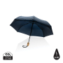 21" Impact AWARE™ RPET 190T bamboe auto open/dicht paraplu, donkerblauw