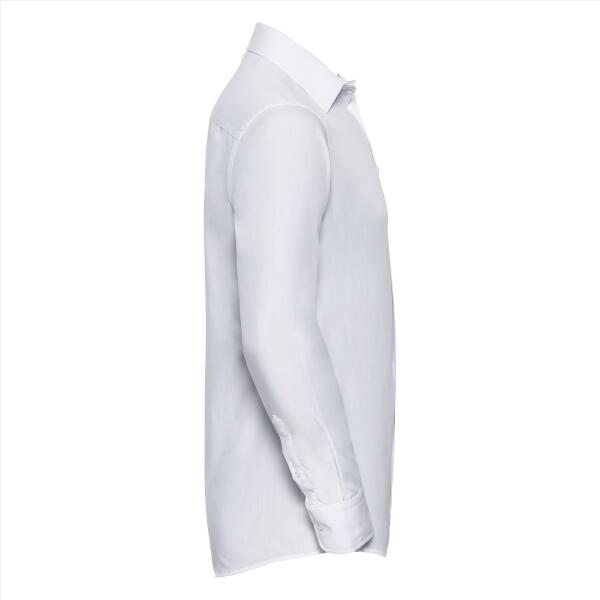 RUS Men LSL Tailored Polycot. Poplin Shirt, White, 4XL