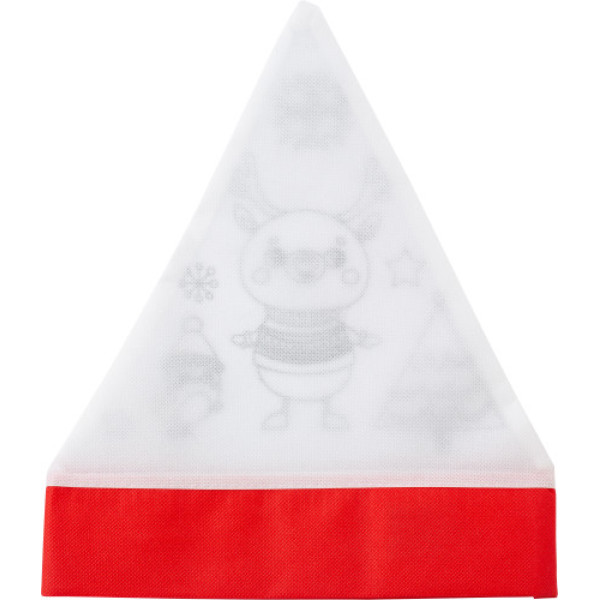 Nonwoven (80 gr/m²) Christmas hat Maryse red/white