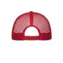 MB6240 6 Panel Flat Peak Cap - red/red - one size