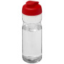 H2O Active® Base 650 ml sportfles met flipcapdeksel - Transparant/Rood