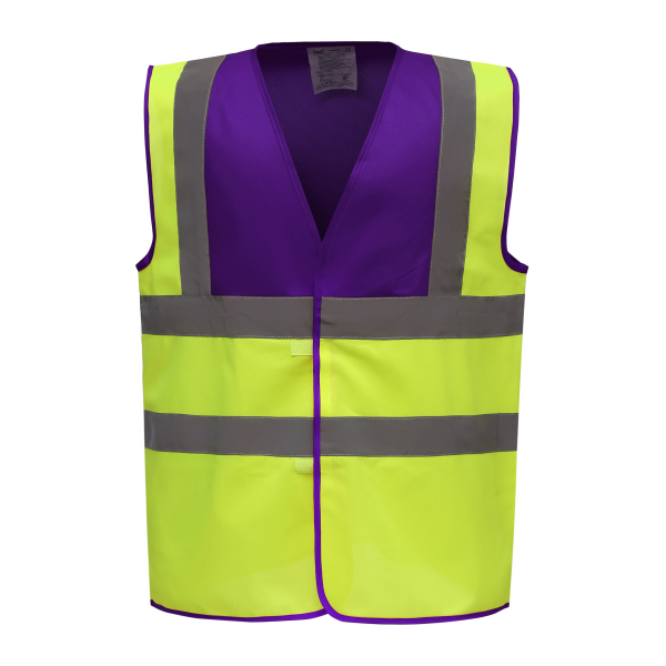 Hi-Vis Waistcoat Purple / Hi Vis Yellow 3XL