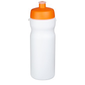 Baseline® Plus 650 ml sportflaska med sportlock - Vit/Orange
