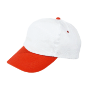 Cap 5 panel wit met gekleurde klep en klittenbandsluiting Cap 5 panel wit met gekleurde klep en klittenbandsluiting