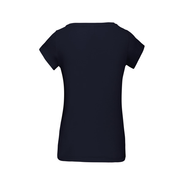 Dames-t-shirt korte mouwen met boothals Navy 3XL