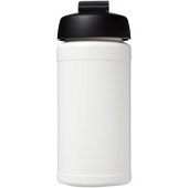 Baseline® Plus 500 ml sportfles met flipcapdeksel - Wit/Zwart