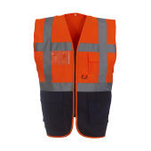 Fluo Executive Waistcoat - Fluo Orange/Black - S
