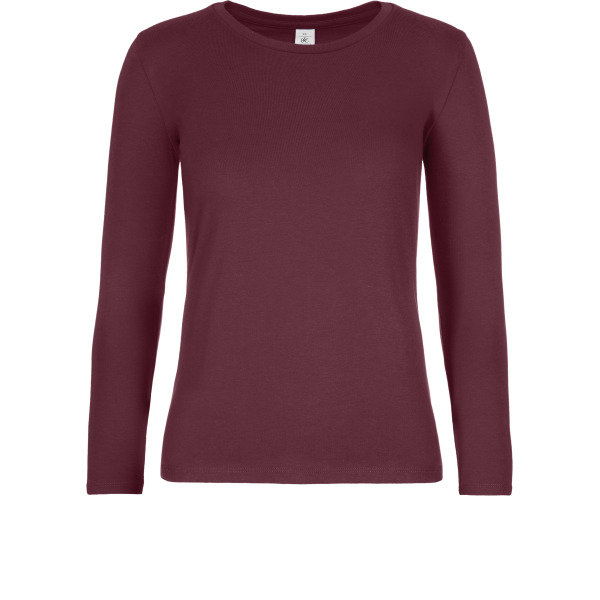 #E190 Ladies' T-shirt long sleeve Burgundy M