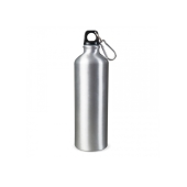 Waterfles aluminium met karabijnhaak 750ml - Zilver