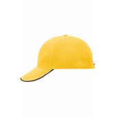 MB6197 6 Panel Double Sandwich Cap - gold-yellow/navy/white - one size