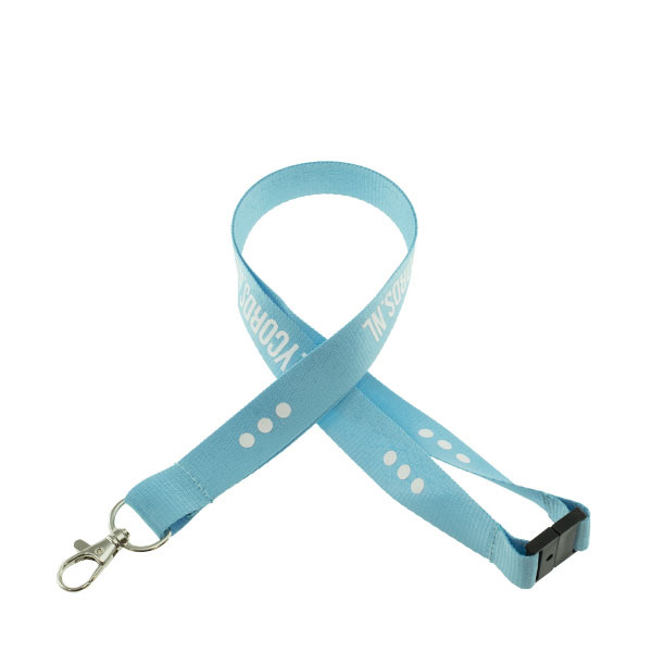 Keycord met safety clip - lichtblauw