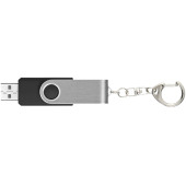 Rotate USB met sleutelhanger - Zwart - 1GB