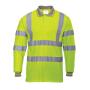 Hi-Vis Long Sleeve Polo Shirt, Yellow, XL, Portwest