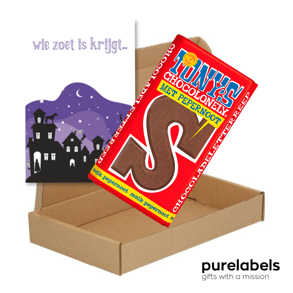 Tony's Chocolonely Sinterklaas reep met kaart | Brievenbuscadeau |Melk pepernoot