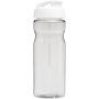 H2O Active® Base Pure 650 ml drinkfles met klapdeksel - Transparant/Wit
