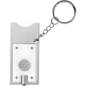Allegro LED keychain light with coin holder - White/Silver