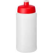 Baseline® Plus 500 ml drikkeflaske med sportslåg - Transparent/Rød