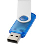 Rotate-translucent USB 4GB - Transparant blauw/Zilver