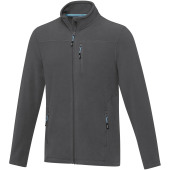 Amber GRS gerecycled heren fleece jas met volledige rits - Storm grey - XS