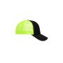 MB6550 5 Panel Retro Mesh Cap - black/neon-yellow - one size