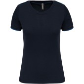Dames-t-shirt DayToDay korte mouwen Navy / Light Royal Blue XXL