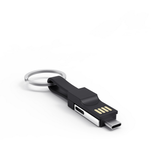 3-in-1 mini cable USB cable with 2-in-1 (Micro USB and lightning) and type C connection