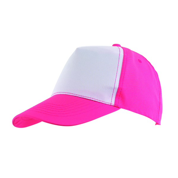 5-panel cap SHINY - pink, wit