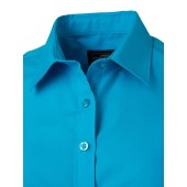 Ladies' Shirt Shortsleeve Poplin - turquoise - XS