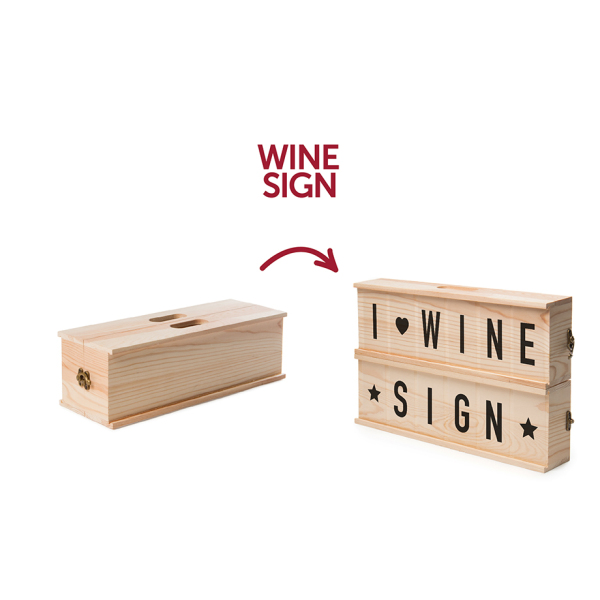Rackpack Winesign: wijnkist én  letterbak