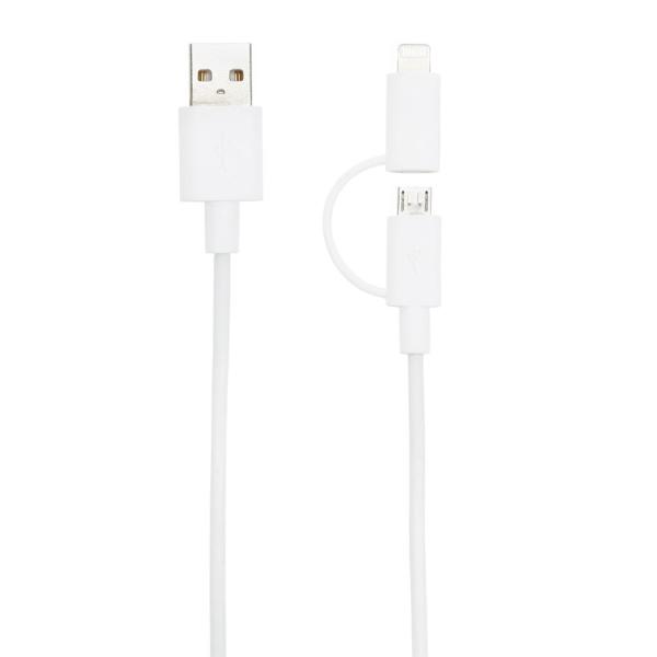 2-in-1 cable MFi licensed, white